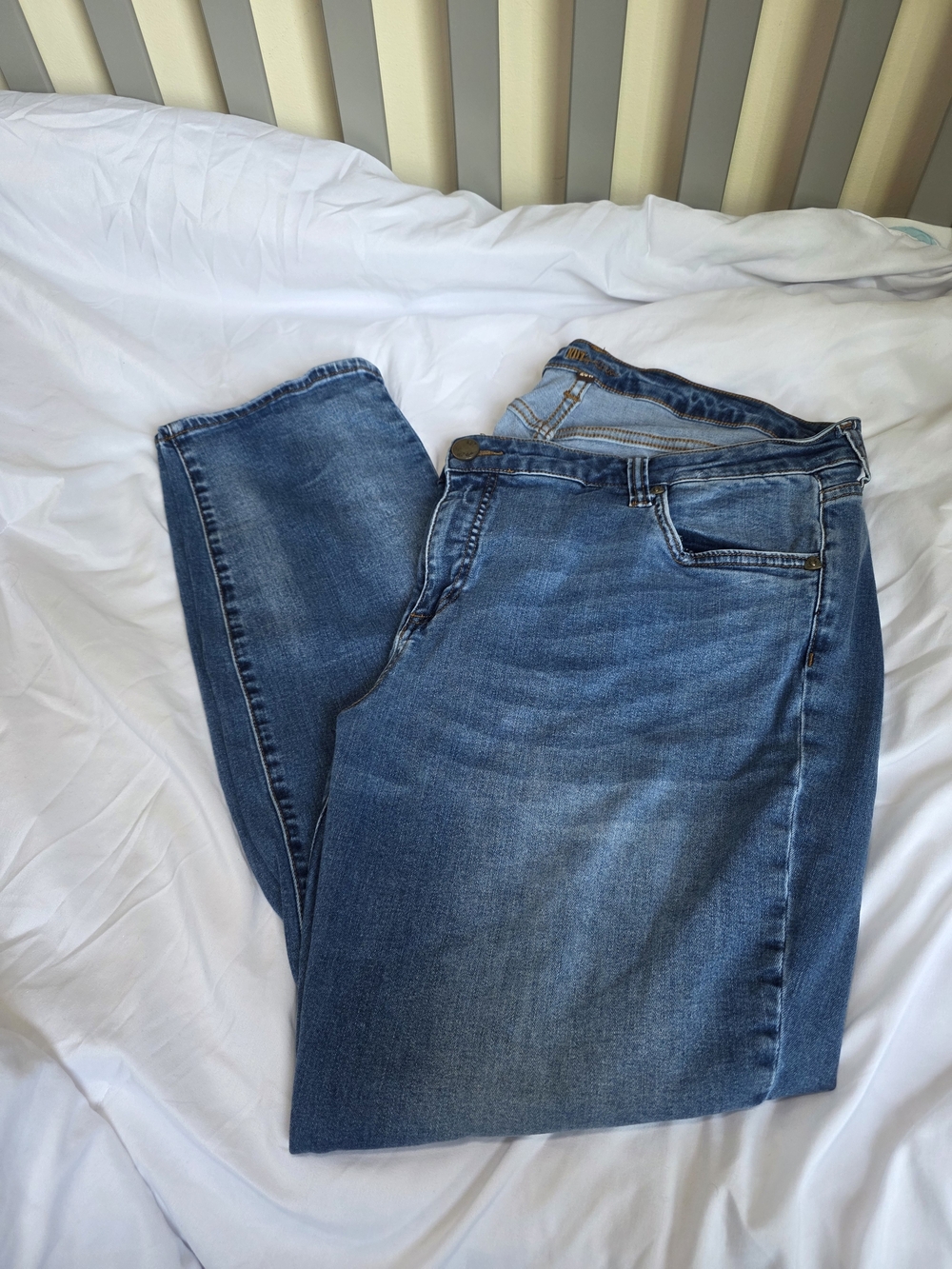 Kut Classic Boyfriend Straight Leg Denim Jeans In Light Blue, Womens Size 20W